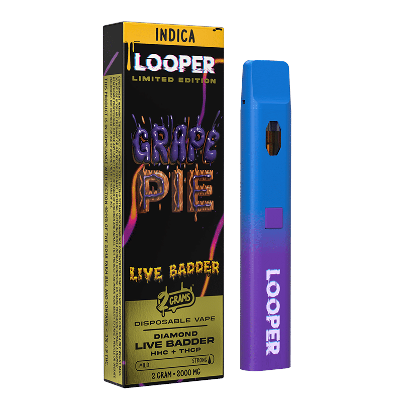 Looper Diamond Live Badder THCa 2g Disposables - Grape Pie - HempWholesaler.com