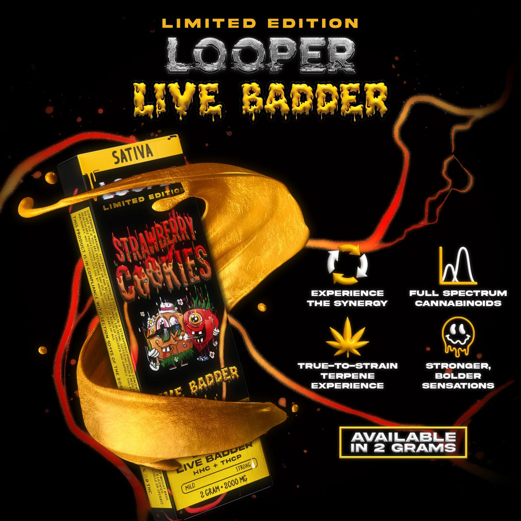 Looper Diamond Live Badder THCa 2g Disposables - Strawberry Cookies - HempWholesaler.com