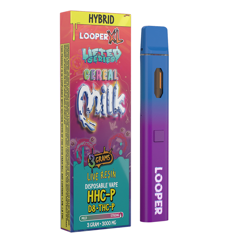 Looper Lifted Series Disposables - 3g - Cereal Milk (D8/THCp/HHCp) Bandit Distribution Looper Lifted Series Disposables - 3g - Cereal Milk (D8/THCp/HHCp) Bandit Distribution