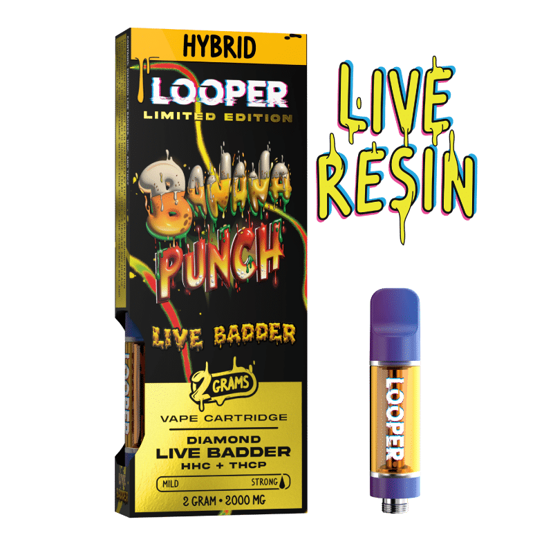 Looper Live Diamond Badder 2g Cartridges - Banana Punch - HempWholesaler.com