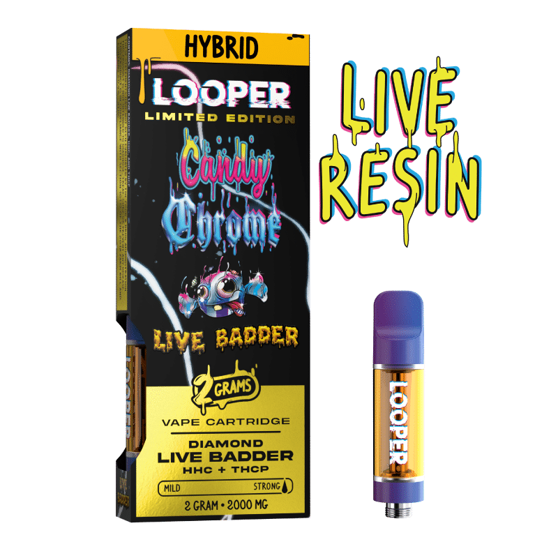Looper Live Diamond Badder 2g Cartridges - Candy Chrome Bandit Distribution Looper Live Diamond Badder 2g Cartridges - Candy Chrome Bandit Distribution