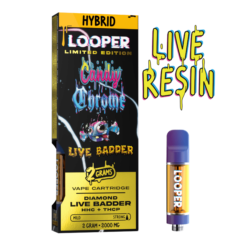 Looper Live Diamond Badder 2g Cartridges - Candy Chrome - HempWholesaler.com