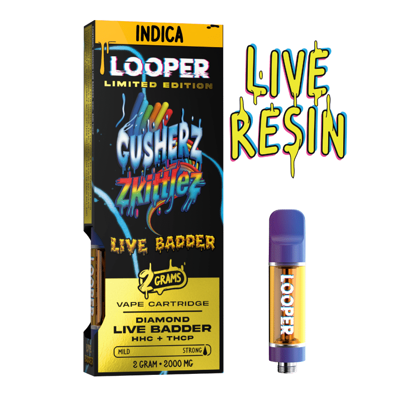 Looper Live Diamond Badder 2g Cartridges - Gusherz Zkittles - HempWholesaler.com