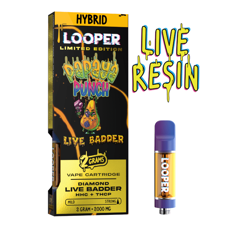 Looper Live Diamond Badder 2g Cartridges - Papaya Punch - HempWholesaler.com
