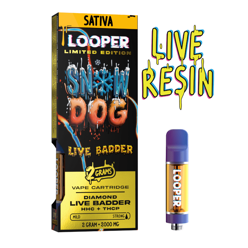 Looper Live Diamond Badder 2g Cartridges - Snow Dog - HempWholesaler.com