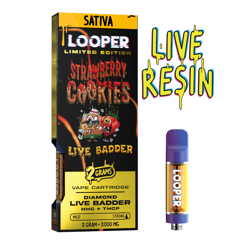 Looper Live Diamond Badder 2g Cartridges - Strawberry Cookies - HempWholesaler.com