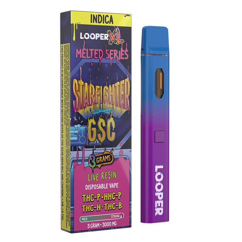 Looper Melted Series Live Resin 3g Disposable - Starfighter x GSC (THC-P / THC-H / THC-B / HHC-P) - Bandit Distribution