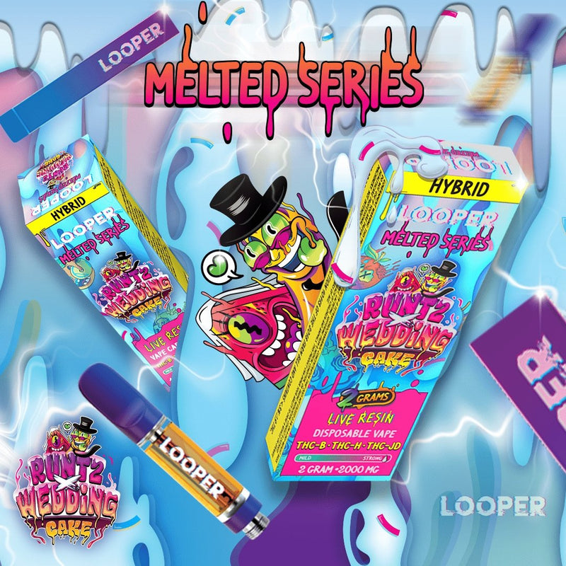 Looper Melted Series Live Resin Vape Cartridge: Runtz x Wedding Cake - 2g (THC-JD, THC-B, THC-H) - Bandit Distribution