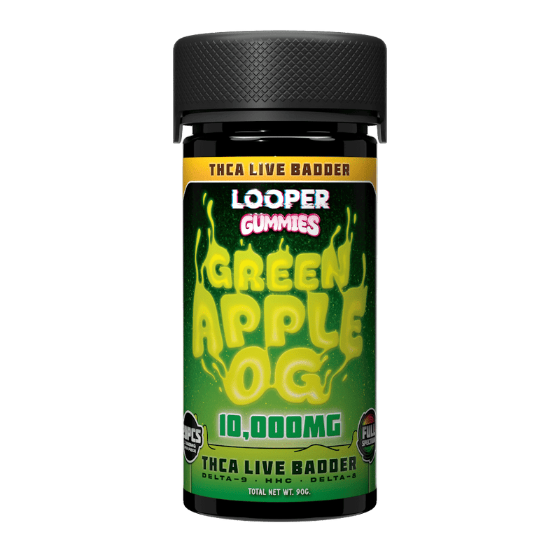 Looper Thca Live Badder Gummies - 10,000mg - Green Apple OG - HempWholesaler.com