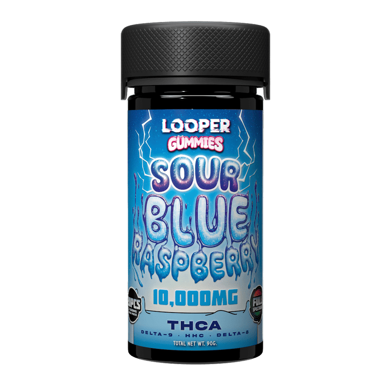 Looper Thca Live Badder Gummies - 10,000mg - Sour Blue Raspberry - HempWholesaler.com