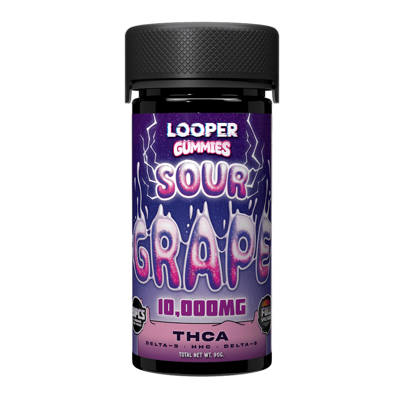 Looper Thca Live Badder Gummies - 10,000mg - Sour Grape - HempWholesaler.com