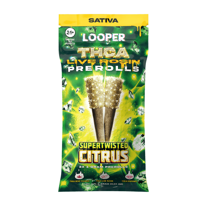 Looper THCA Live Rosin Pre Roll 2pk - Supertwisted Citrus - HempWholesaler.com