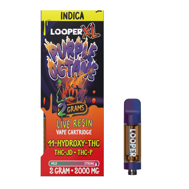 Looper XL Series Live Resin 2g Carts - Purple Octane (11-Hydroxy THC /   Bandit Distribution