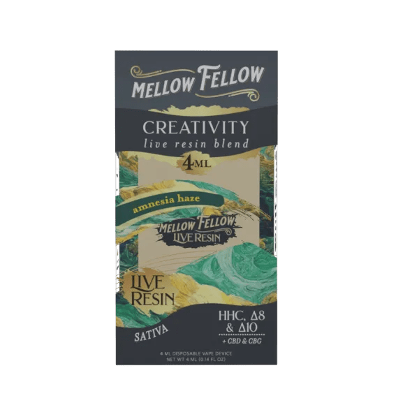 Mellow Fellow - Disposable - 4ML - Live Resin - Dream Blend - Amnesia Haze - HempWholesaler.com