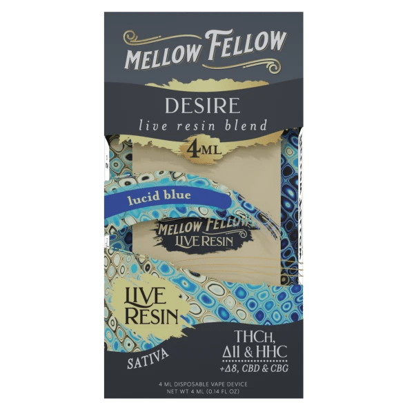 Mellow Fellow - Disposable - 4ML - Live Resin - Dream Blend - Lucid Blue - HempWholesaler.com