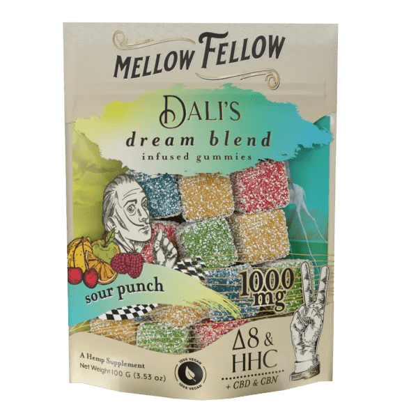 Mellow Fellow M-Fusion 1000mg Gummies - Dali's Dream Blend - Sour Punch - HempWholesaler.com