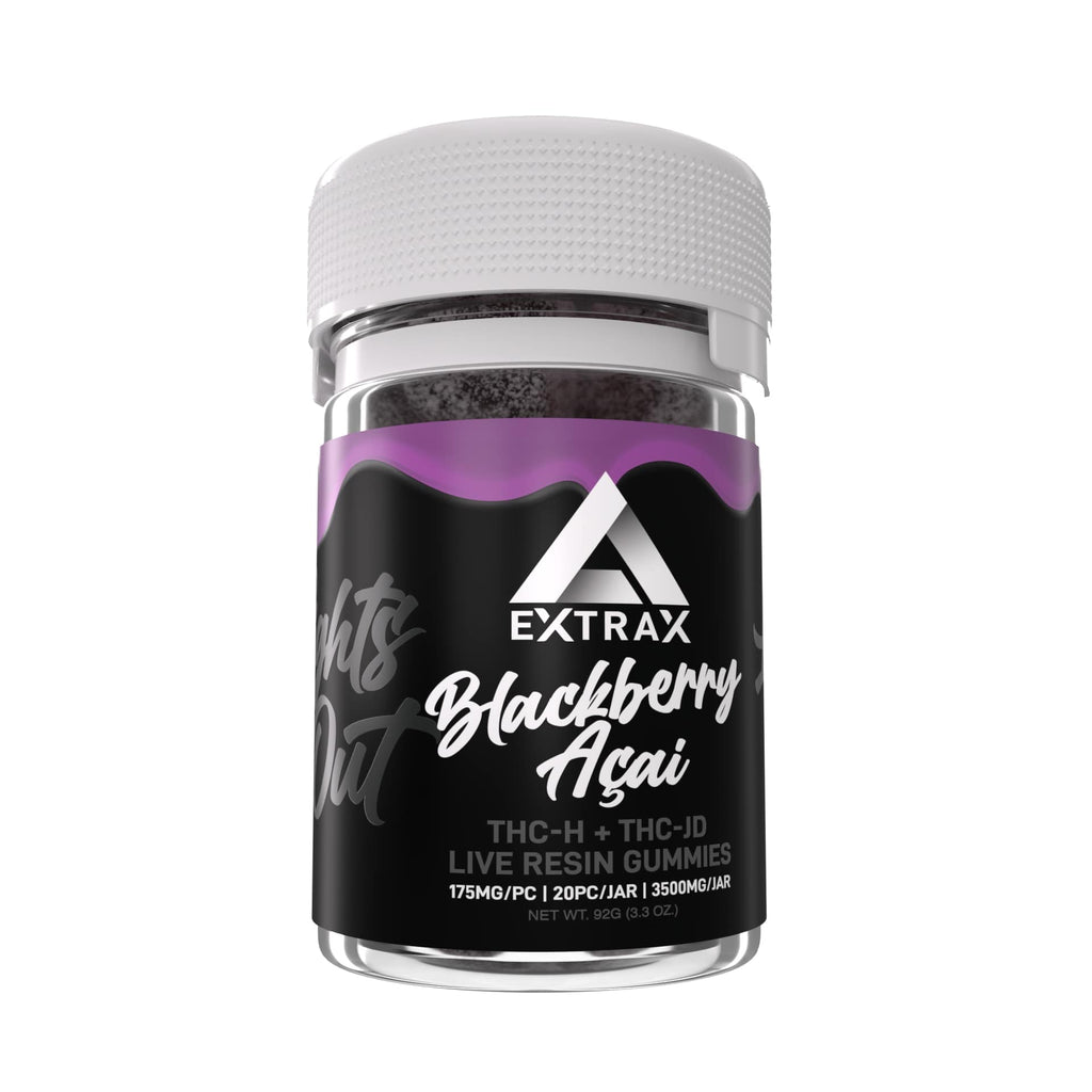 NEW Delta Extrax - Lights Out - Blackberry Acai THCh THCjd Gummies 3500mg