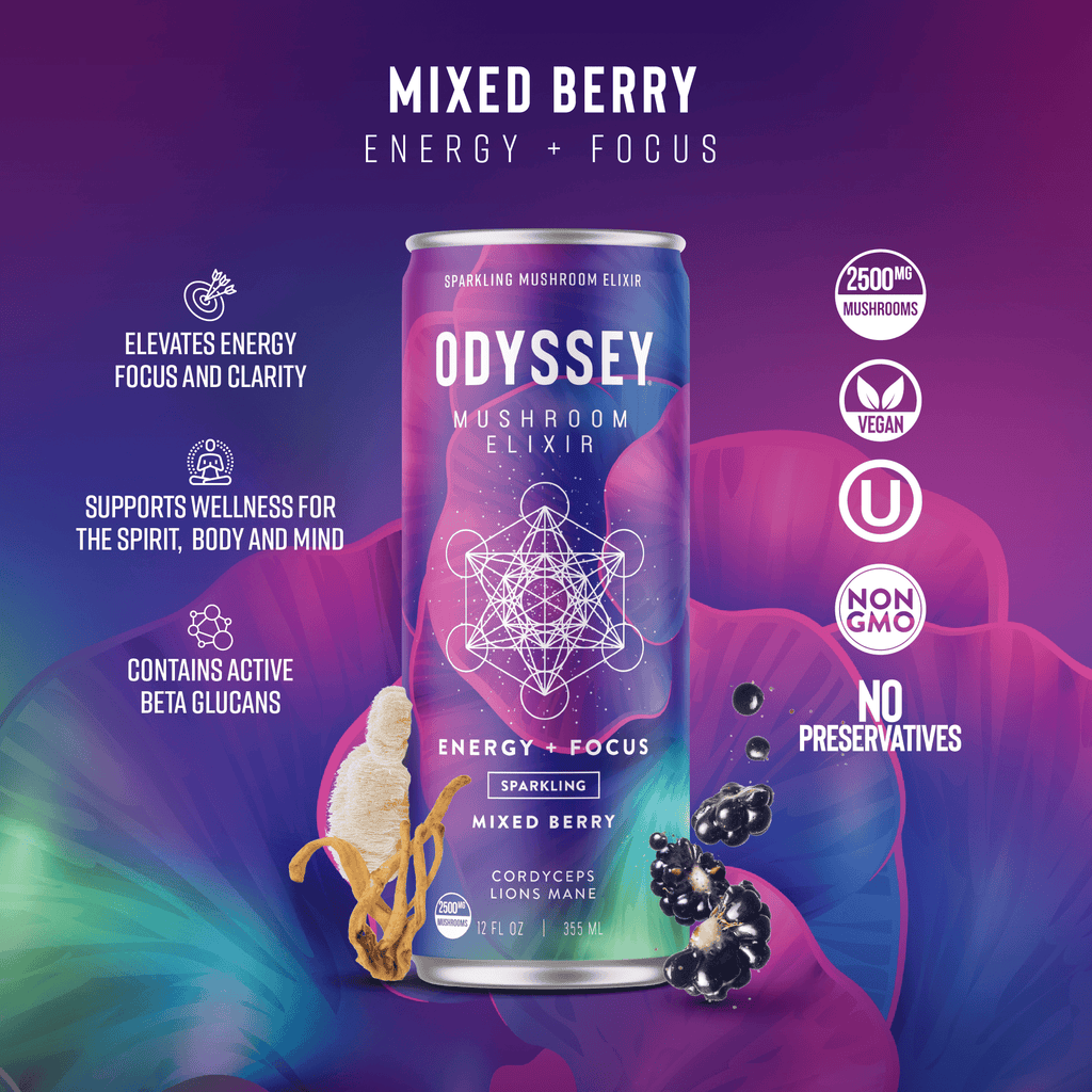 New Flavor - Odyssey Elixir - Sparkling Elixir Series - 1 Case (12 Cans) Blackberry Lemon Twist - 1 case