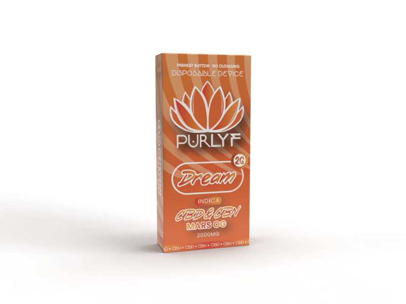 Purlyf 2g Targeted Disposables 2000mg - Dream - CBD/CBN - HempWholesaler.com