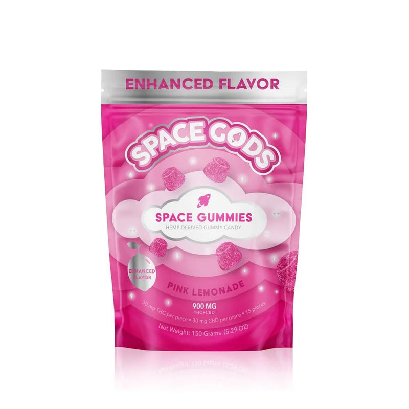 Space God Mega Dose THC+CBD Gummies - 900mg - Pink Lemonade 15pc - HempWholesaler.com
