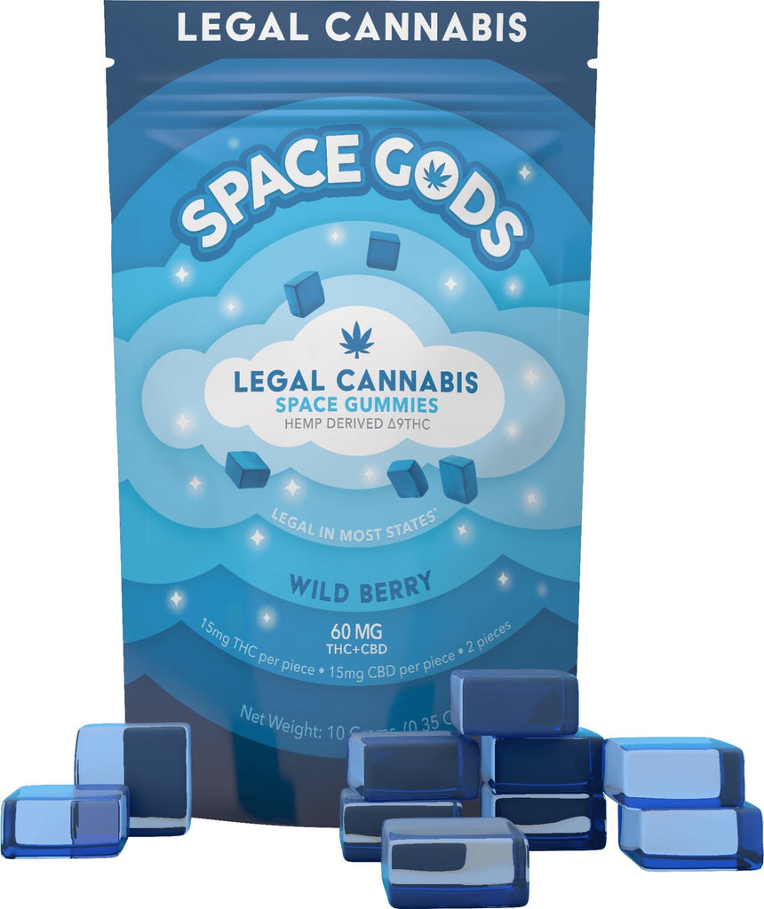 Space Gods Delta 9 Gummies - Single 10 pack - 300mg - Wildberry - Bandit Distribution