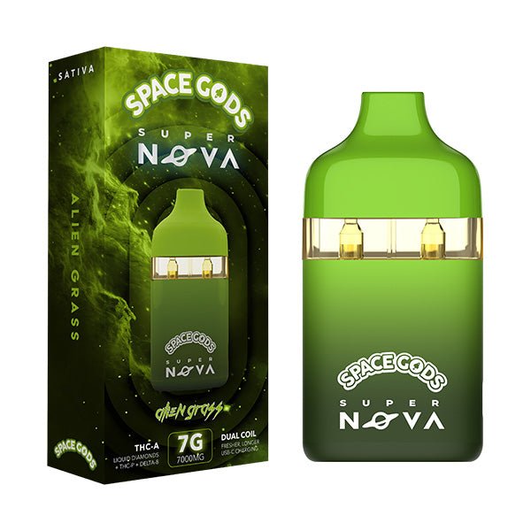 Space Gods Super Nova THCa 7g Disposables - Alien Grass - HempWholesaler.com