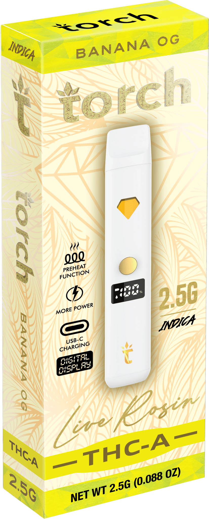 torch live rosin thc-a 2.5g disposable vape pen Torch Live Rosin THCa Disposable 2.5g main image 1