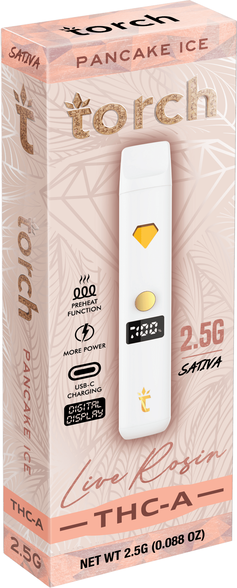 Torch Disposable Vape 2 Gram Torch 2.5 G THC-A Live Rosin Disposable - Pancake Ice (Sativa) Torch Disposable Vape 2 Gram Torch 2.5 G THC-A Live Rosin Disposable - Pancake Ice (Sativa)