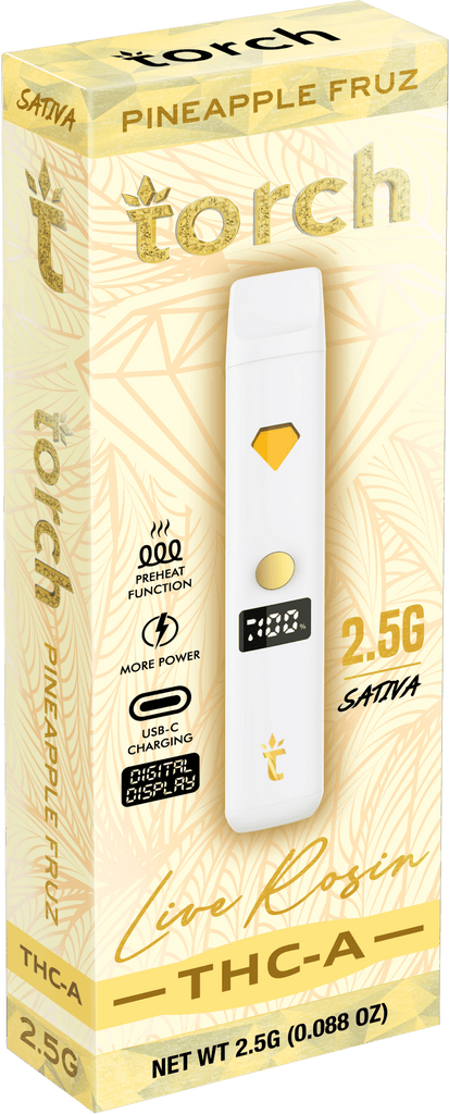 Torch 2.5G THC-A Live Rosin Disposable - Pineapple Fruz (Sativa) - HempWholesaler.com