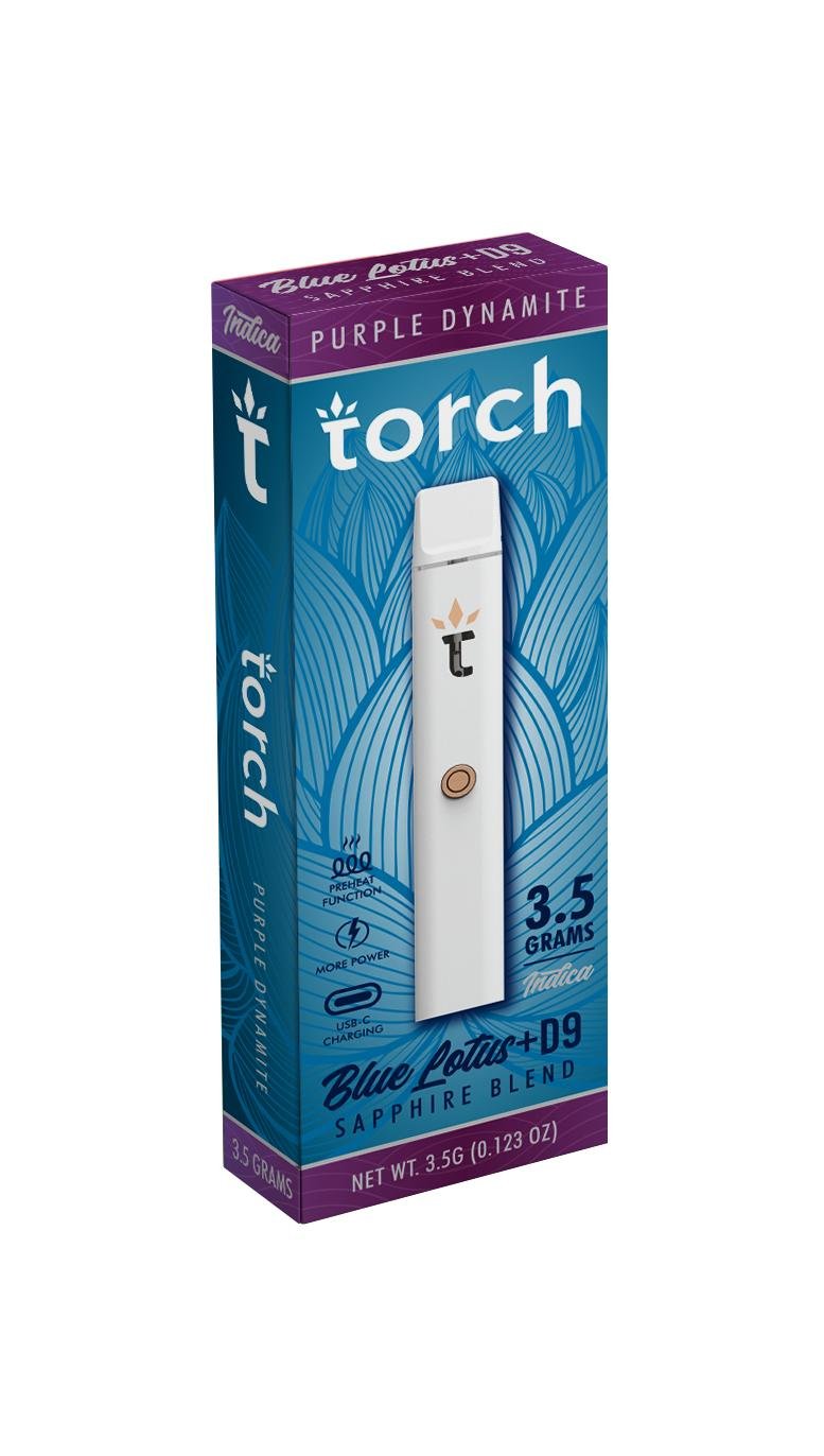 Torch Blue Lotus + D9 Sapphire Blend 3.5G Disposable - Purple Dynamite - Bandit Distribution
