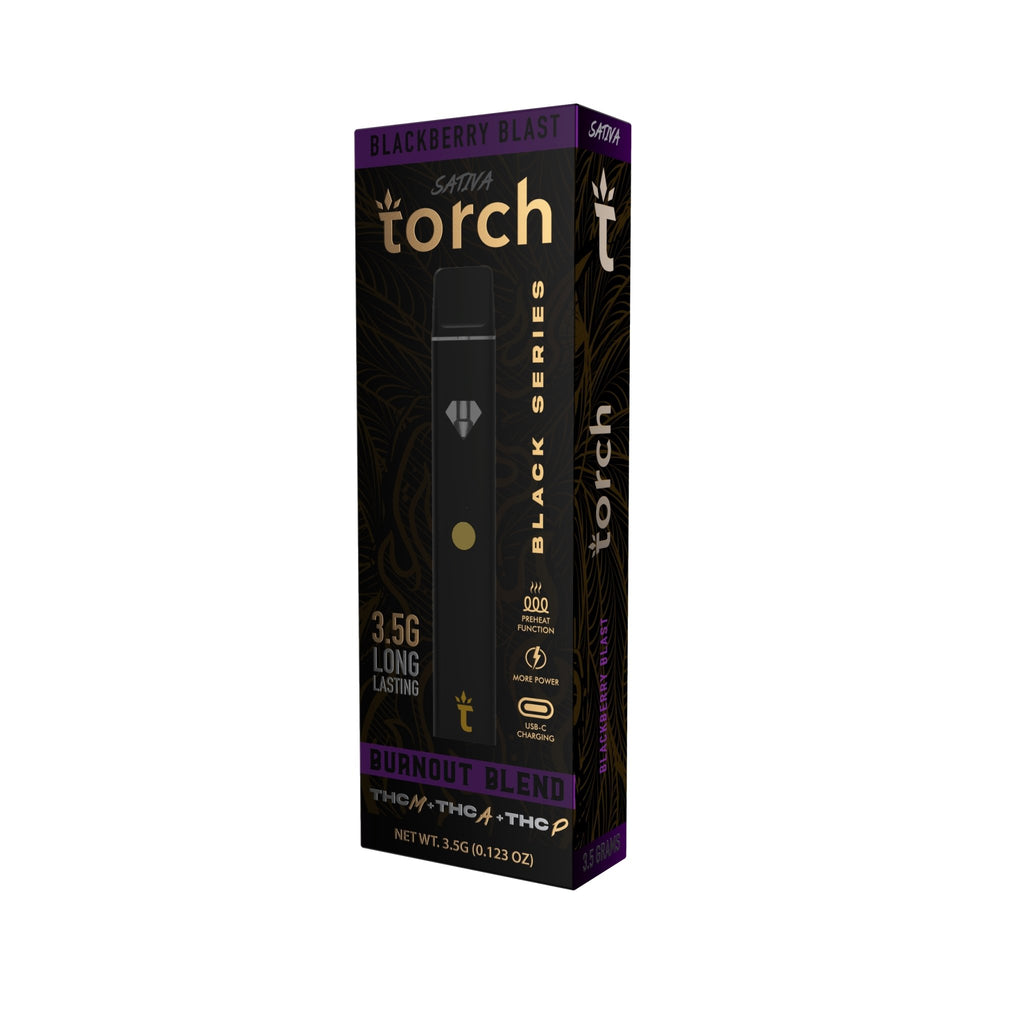 Torch Burnout Black Blend Disposable THC-M + THC-A + THC-P - 3.5g - Blackberry Blast (Sativa) - Bandit Distribution