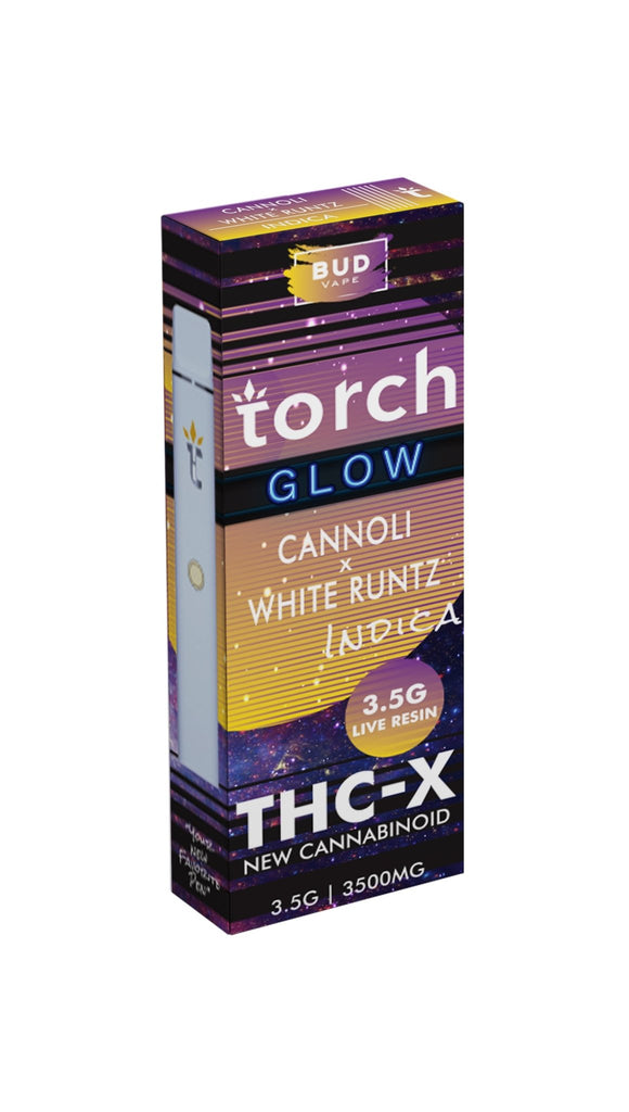 Torch Glow THC-X 3.5G Disposable Vape - 10 Strains - 3500mg Cannoli/White Runtz (Indica)