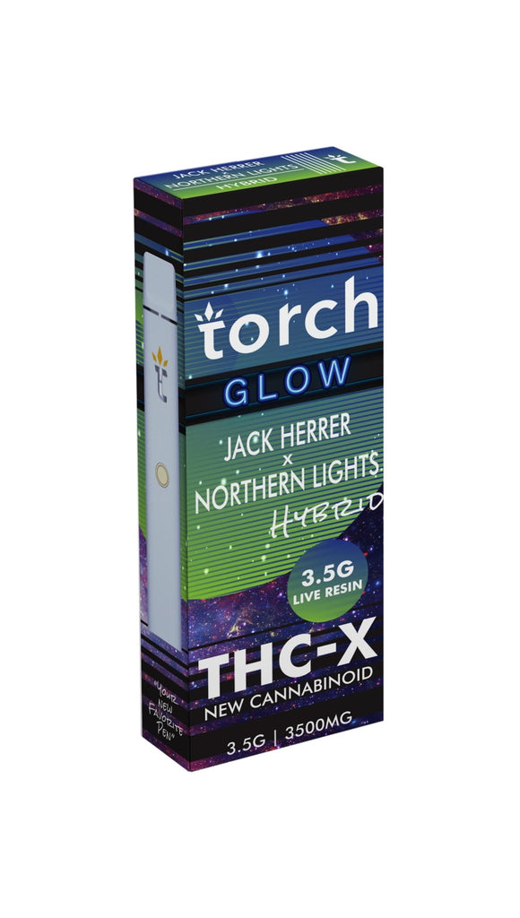 Torch Glow THC-X 3.5G Disposable Vape - 10 Strains - 3500mg Jack Herrer/Northern LIghts (Hybrid)