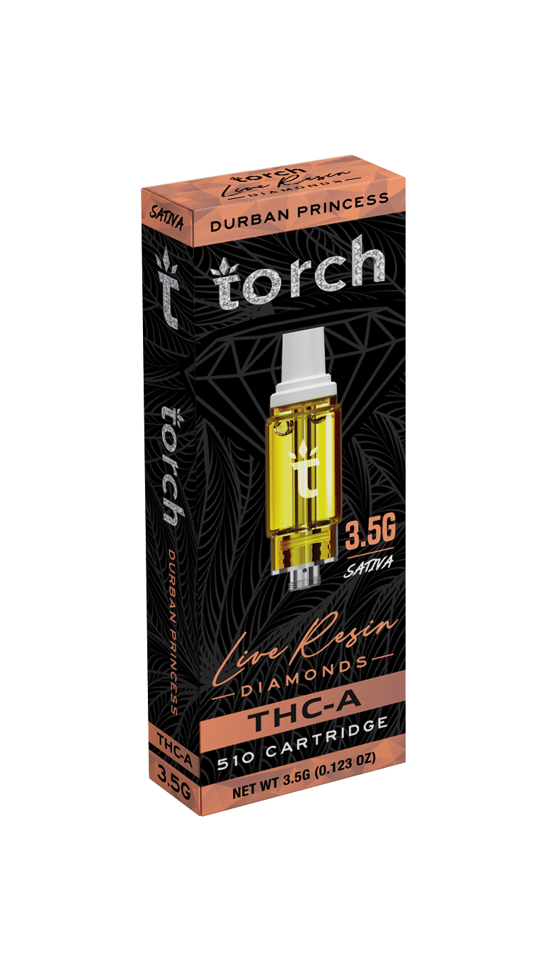 Torch Live Resin Diamonds THCA 510 Carts - 3500mg - Durban Princess - HempWholesaler.com