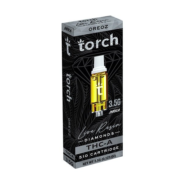 Torch Live Resin Diamonds THCA 510 Carts - 3500mg - Oreoz - HempWholesaler.com