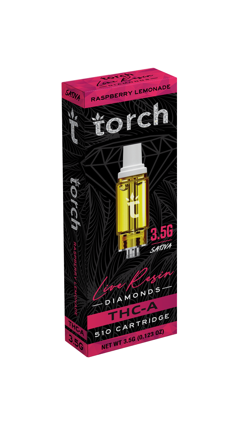 Torch Live Resin Diamonds THCA 510 Carts - 3500mg - Raspberry Lemonade - HempWholesaler.com