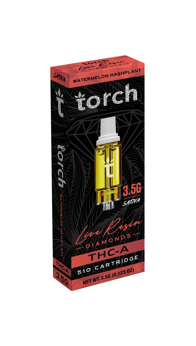 Torch Live Resin Diamonds THCA 510 Carts - 3500mg - Watermelon Hashplant - HempWholesaler.com