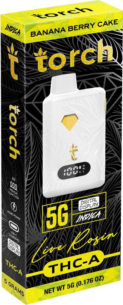 Ronin Thca Disposable Vapes 5g Torch Live Rosin THCa 5g Digital Display Disposables - Banana Berry Cake Ronin Thca Disposable Vapes 5g Torch Live Rosin THCa 5g Digital Display Disposables - Banana Berry Cake