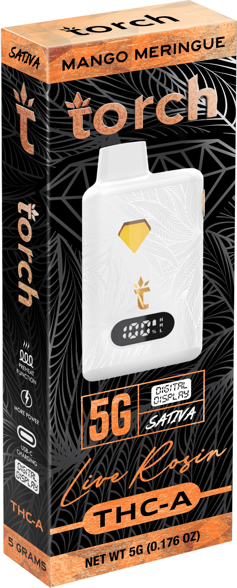 torch live rosin thc-a 2.5g disposable vape pen Torch Live Rosin THCa 5g Digital Display Disposables