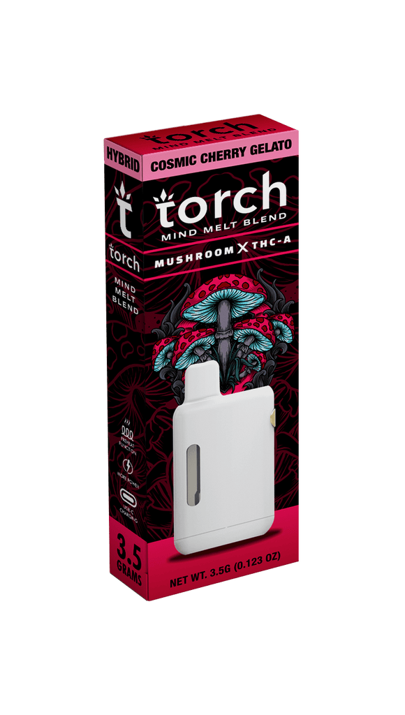 Torch Mind Melt 3.5g Black Series Mushrooms x THCA Disposable - Cosmic Cherry Gelato - HempWholesaler.com