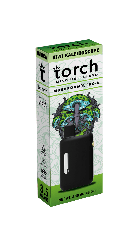 Torch Mind Melt 3.5g Black Series Mushrooms x THCA Disposable - Kiwi Kaleidoscope - HempWholesaler.com