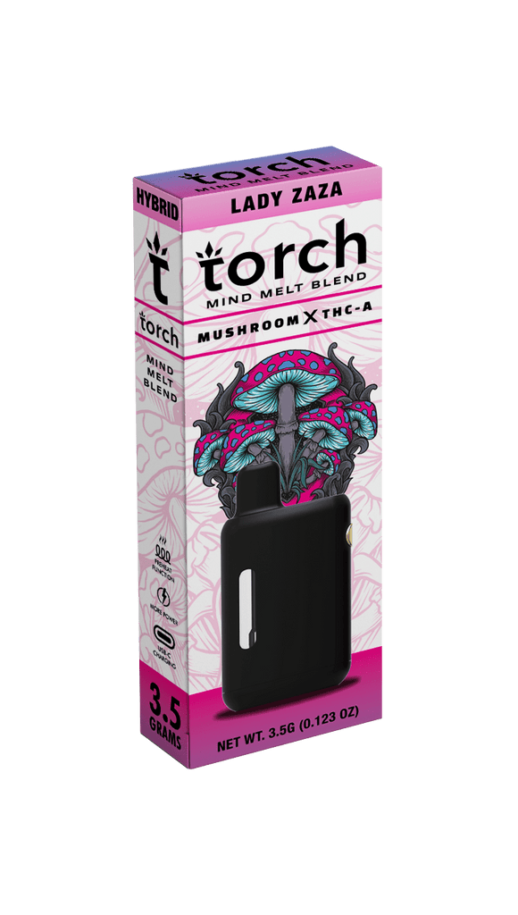 Torch Mind Melt 3.5g Black Series Mushrooms x THCA Disposable - Lady Zaza - HempWholesaler.com