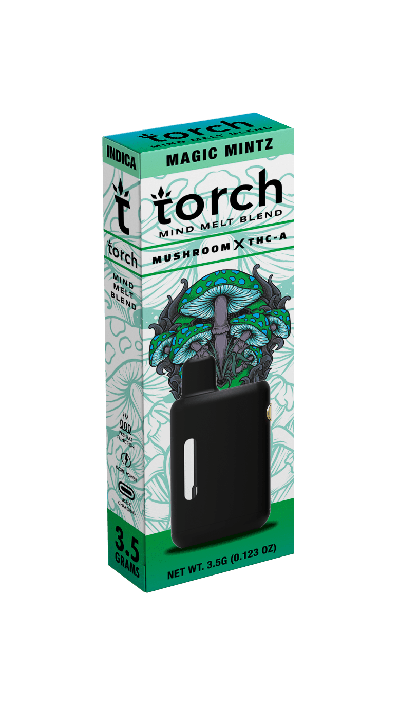 Torch Mind Melt 3.5g Black Series Mushrooms x THCA Disposable - Magic Mintz - HempWholesaler.com