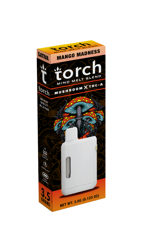 Torch Mind Melt 3.5g Black Series Mushrooms x THCA Disposable - Mango Madness - HempWholesaler.com