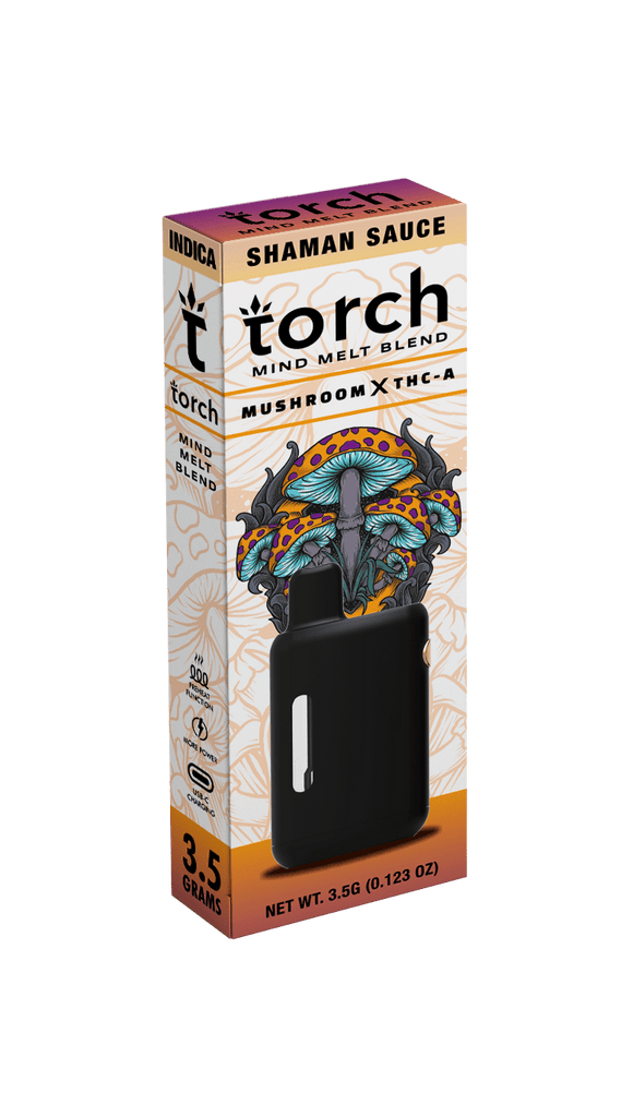 Torch Mind Melt 3.5g Black Series Mushrooms x THCA Disposable - Shaman Sauce - HempWholesaler.com