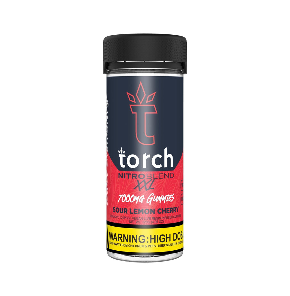 Torch Nitro Blend XXL 7000mg Gummies - THCP+HHCP - Sour Lemon Cherry - Bandit Distribution