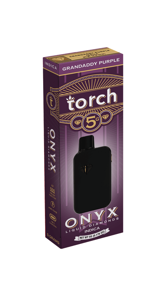 Torch Onyx 5g Liquid Diamonds Disposable THCa - Granddaddy Purple - HempWholesaler.com