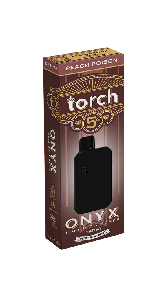 Torch Onyx 5g Liquid Diamonds Disposable THCa - Peach Poison - HempWholesaler.com