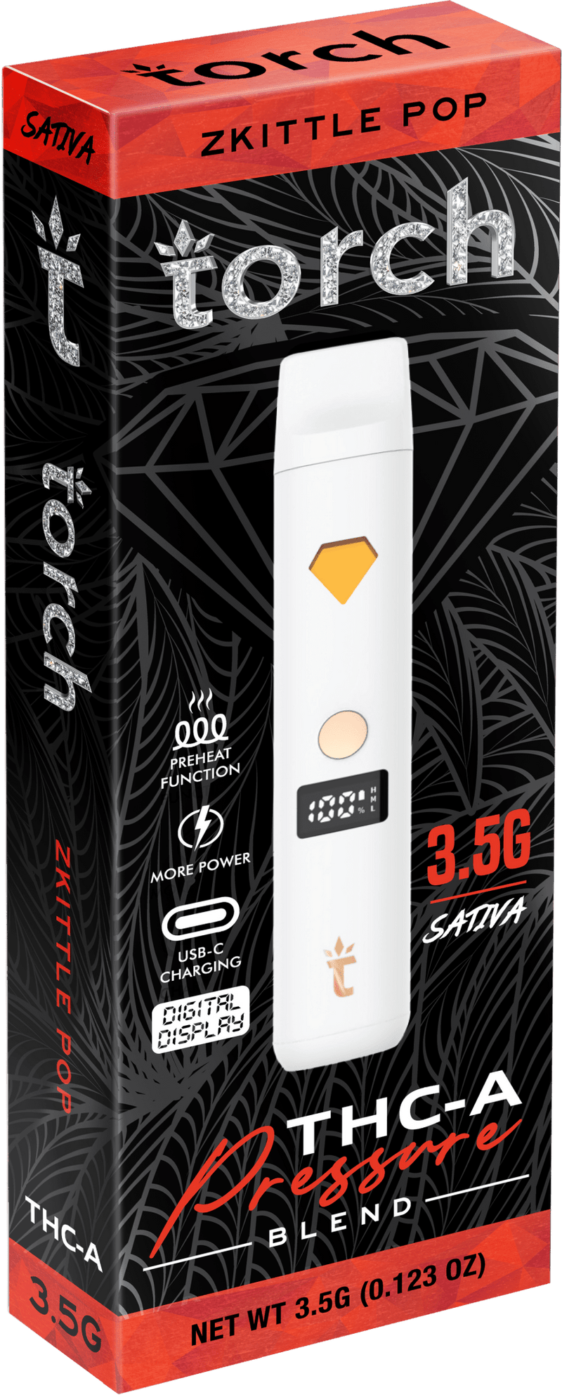 Torch Pressure 3.5g Thca Pressure Blend Disposables - Zkittle Pop - HempWholesaler.com