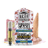 Tre House Live Resin Delta 8 Cartridge + D10 + THC-P – Ice Cream Cake – Indica 1g
